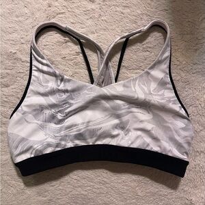 Athleta Marble Print Sports Bra - White and Black